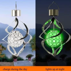 New Lollanda Solcellsdriven Vindspelslampa, Vindspel med RGB, Vindspel Med Solcell LED, IP65, Vindklocka Trädgårdsdekoration Utomhusbelysning Vinddekoration