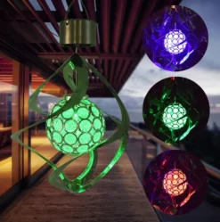 New Lollanda Solcellsdriven Vindspelslampa, Vindspel med RGB, Vindspel Med Solcell LED, IP65, Vindklocka Trädgårdsdekoration Utomhusbelysning Vinddekoration