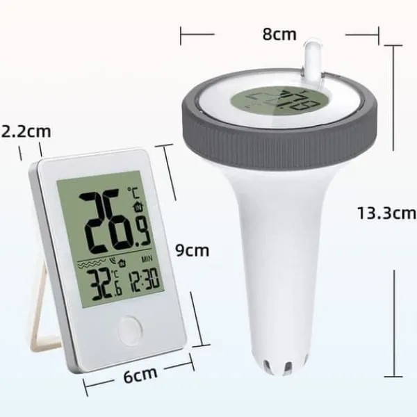Lollanda Trådlös Flytande Pooltermometer med LED-display, Vattentålig IPX8 - För Pool & Spa