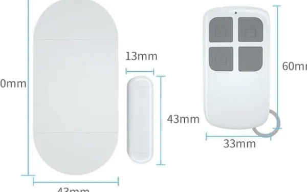 Lollanda Trådlöst för Dörr och fönsterlarm – 130 dB Larm, 2 Fjärrkontroller, Enkel Installation, Hemlarmssystem