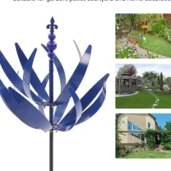 Lollanda Vindsnurra för trädgård, 3D Harlow, vindsnurror i metall för gård och trädgård Vinddekoration