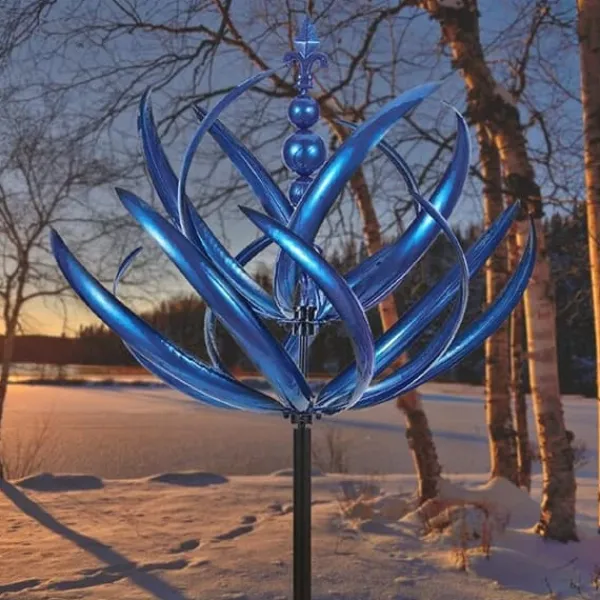 Lollanda Vindsnurra för trädgård, 3D Harlow, vindsnurror i metall för gård och trädgård Vinddekoration