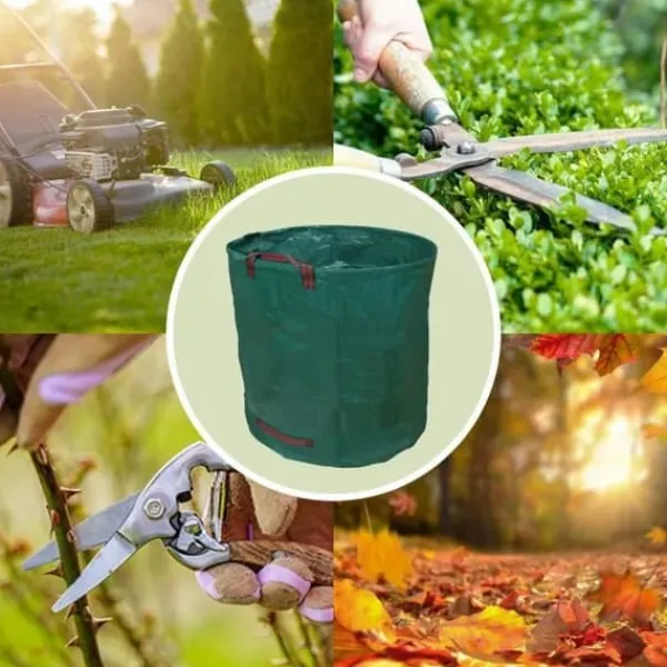 Clearance Lot 5 Trädgårdsväska 272L med vattentäta handtag SKYLANTERN - Grön - Återanvändbar Trädgårdskorgar