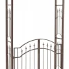 Luxor Exclusive Iron Rose Arch with Gate - Heavy Duty Metal Climbing Plant Support, Brown, 220cm Height