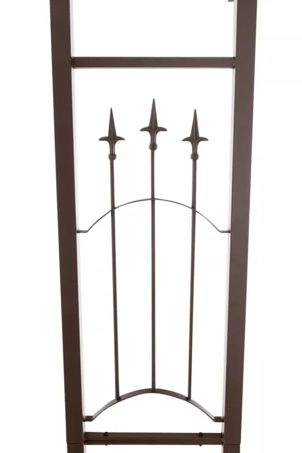 Luxor Exclusive Iron Rose Arch with Gate - Heavy Duty Metal Climbing Plant Support, Brown, 220cm Height