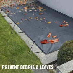 3,5m x 6m poolskydd, pool säkerhetsskydd, slitstarkt PVC-material, förbättrad säkerhet, skyddad mot skräp och löv, lätt att installera