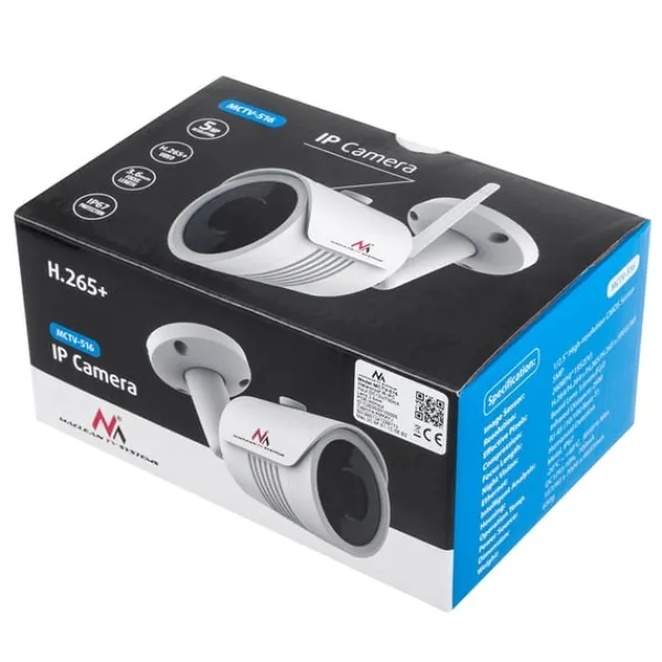 Discount Maclean IP-kamera IPC WiFi 5MPx utomhus, horn, CMOS 1/2.5", H.264/H.264+/H.265/H.265+/JPEG/AVI, Onvif, MCTV-516 Säkerhetsmonitorer & Videokameror
