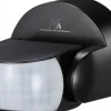 Maclean PIR-rörelsedetektor, infraröd, IP65, svart, räckvidd 12m, max. belastning 800/1200W, MCE468 B