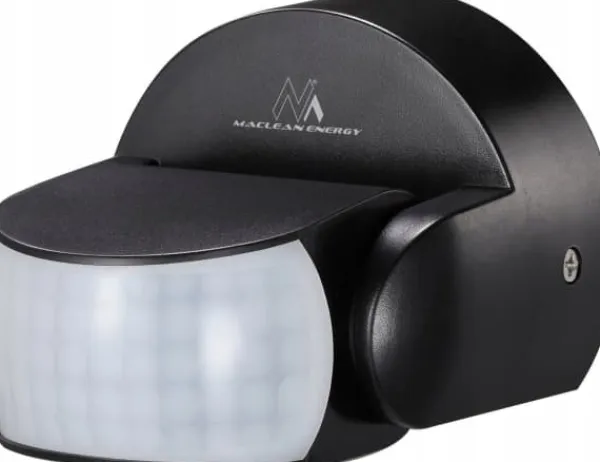 Maclean PIR-rörelsedetektor, infraröd, IP65, svart, räckvidd 12m, max. belastning 800/1200W, MCE468 B
