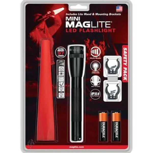 Mag-lite Packa Mini Led 2aa Safety Svart 97 Lumens