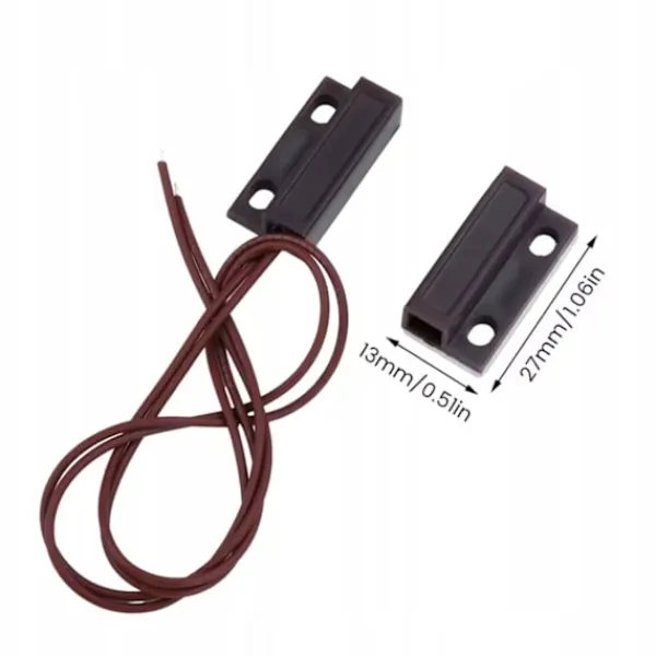 Magnetisk Dorrsensor MC-38 NO Brun – Inomhusbruk | Enkel Montering | Kompatibel med Shelly, Sonoff