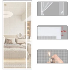 Magnetisk skärmdörr med viktad botten, glasfibernät Model 2