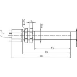 Sale Magnetisk tungelement, PG9 skruvbar Secatec MKR13ARAK N/A 0,8 A 250 V/AC/DC 80 VA Sensorer Till Säkerhetssystem