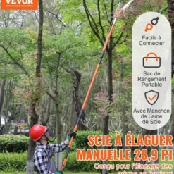 Manuell grensåg, 2,2-8,2 m teleskopisk, stålklinga, glasfiberhandtag