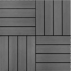 Best Markplattor 11 st WPC 1m2 30x30 cm grå Trädgårdsprydnader