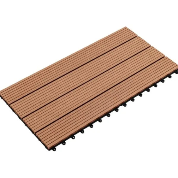 Discount Markplattor WPC 60x30 cm 6 st 1 m² brun Trädgårdsprydnader