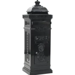 vidaXL Markpostlåda vintage stil rostfri aluminium svart