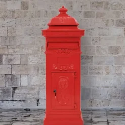 vidaXL Markpostlåda vintage stil rostfri aluminium röd