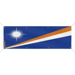 Marshallöarnas flagga banner 8 öljetter 160x480 cm