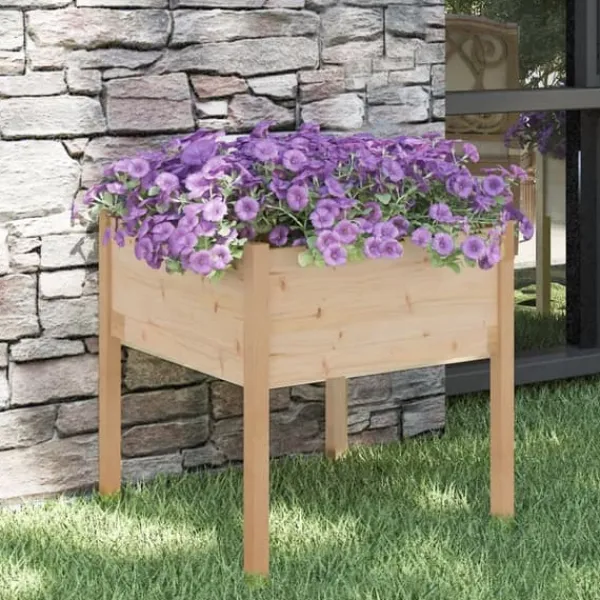 Discount Massiv furu odlingslåda för blommor och växter | Storlek: 70x70x70 cm Krukor & Växtbehållare