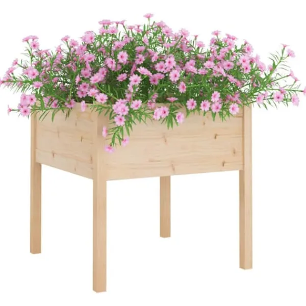 Discount Massiv furu odlingslåda för blommor och växter | Storlek: 70x70x70 cm Krukor & Växtbehållare