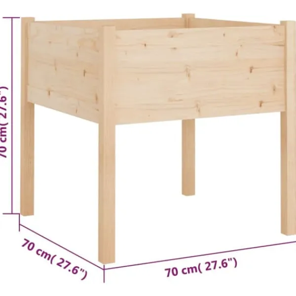 Discount Massiv furu odlingslåda för blommor och växter | Storlek: 70x70x70 cm Krukor & Växtbehållare