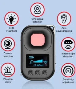New Med skärm dolda kamera detektor GPS-spårare och feldetektor, bärbar radiofrekvens signalskanner för resor till hotell och familjer på kontoret. Sensorer Till Säkerhetssystem