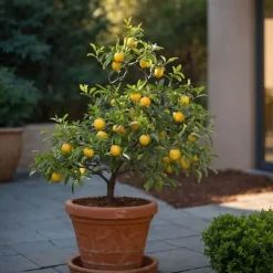 Medelhavsväxtblandning - Set om 8 - Citrus, ficus, olea - Höjd 25-40cm - ⌀9cm