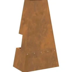 Best Medelstor konformad eldstad i Corten-stål med vedförvaring | Storlek: 60x35x100 cm | Färg: Brun Vedeldade Kaminer