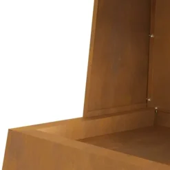 Best Medelstor konformad eldstad i Corten-stål med vedförvaring | Storlek: 60x35x100 cm | Färg: Brun Vedeldade Kaminer