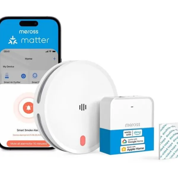 Best Meross Matter Ansluten Rökdetektor med Wi-Fi Larm och Dubbel Optisk Sensor Rök- & Koloxiddetektorer
