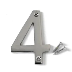 Merriway - BH04331 - Bulk Hardware Låsningsnummer i förkromad mässing nummer 4, 75 mm Adresskyltar & Husnummer