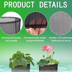 Hot Mesh Aquatic Plant Pot - Set om 4 för vattenträdgårdar Round shape Vattenväxter