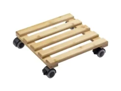 Outlet Metafranc WU0825340 Planteruller Bambus Bæreevne (max.): 60 kg 300 mm x 300 mm x 74 mm Antal hjul 4 Stöd Med Hjul, Säten & Knäskydd För Trädgårdsskötsel