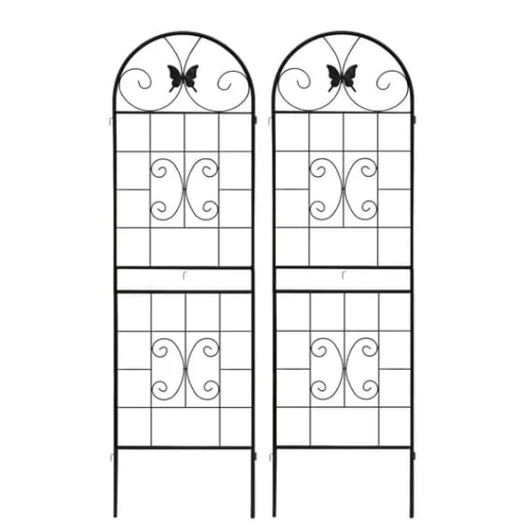Metallgaller 2-pack för klätterväxter, stöd för krukväxter, husväxter, blommor, grönsaker & trädgårdsdekoration inne/ute