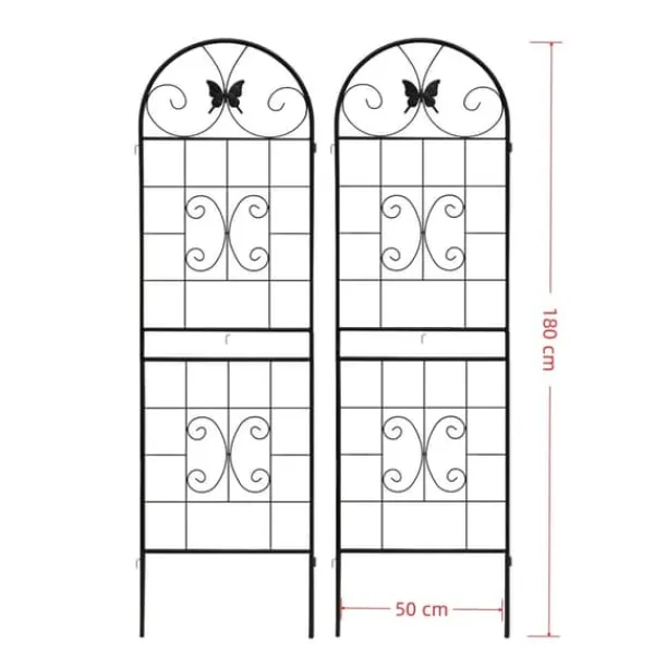Metallgaller 2-pack för klätterväxter, stöd för krukväxter, husväxter, blommor, grönsaker & trädgårdsdekoration inne/ute