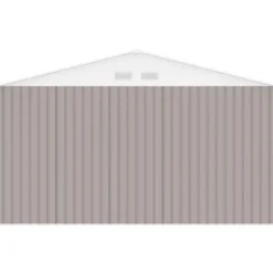 Metallisk trädgårdsförråd 12,99 m² - 340 x 382 x 210 cm - NEPTUNE - Ankar kit inkluderat, 2 skjutdörrar - Taupe