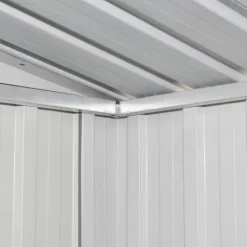 New Metallträdgårdsbod för förvaring - Galvaniserad konstruktion | Färg: Grå | Storlek: Standard Skjul, Garage & Carports
