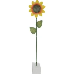 Discount Metallträdgårdsdekoration med solrosblomma på stång Trädgårdsprydnader