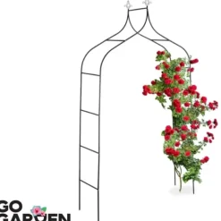 Metallträdgårdspergola för blommor, rosor, klätterväxter, stöd, båge, ankare, trädgård