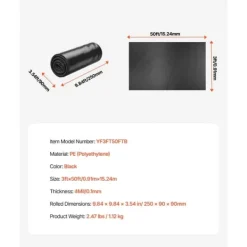 Online 4Mil Plastfolierulle, 3x50 FT, Tungt Duty Polyeten, Svart Markduk & Fiberduk