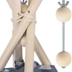 Hot Miljövänlig Tipi-tältstabilisator - Hållbart Trä & Metall Lekställningsstöd Tält & Lusthus