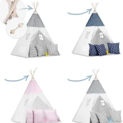 Hot Miljövänlig Tipi-tältstabilisator - Hållbart Trä & Metall Lekställningsstöd Tält & Lusthus