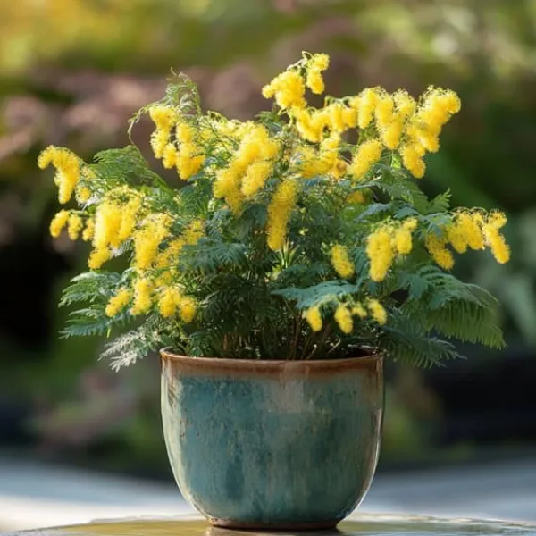 Mimosaträd - Set om 3 - Mimosa dealbata - Höjd 25-40cm - ⌀9cm