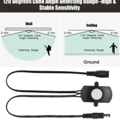 Best Mini PIR Infraröd rörelsesensor detektorbrytare för LED Strip - Svart, 6-24V, 5A Rörelsedetektorer
