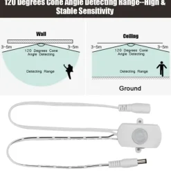 Mini PIR Infraröd rörelsesensorswitch för LED Strip - Vit, 5A, DC 6-24V