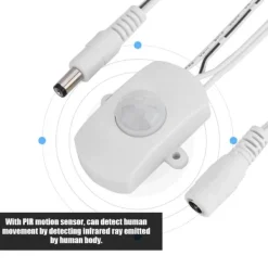 Mini PIR Infraröd rörelsesensorswitch för LED Strip - Vit, 5A, DC 6-24V