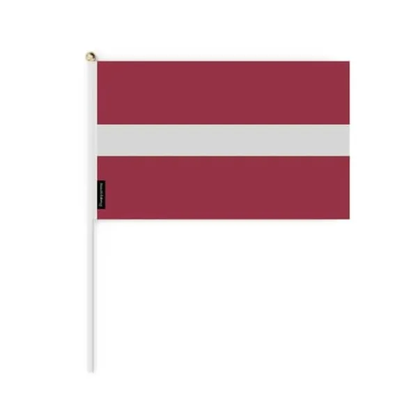 Best Miniatyrflagga - Flerfärgad - Lettland - 30 x 45 cm - 50 stycken - Hållbar polyester Flaggor & Vindstrutar