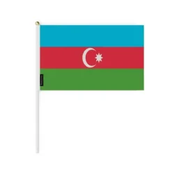 Miniatyrflagga - Flerfärgad - Azerbaijan - 20 x 30 cm - 100 stycken - Hållbar polyester