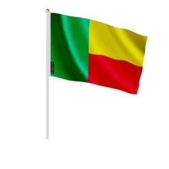 Mini-Flagga - Benin - 14 x 21 cm - Polyester - 50-pack - Lätt och hållbar